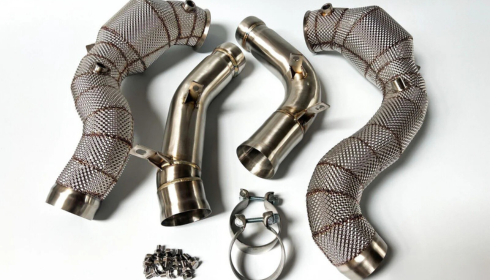 mercedes e63 w213 catted and catless downpipes